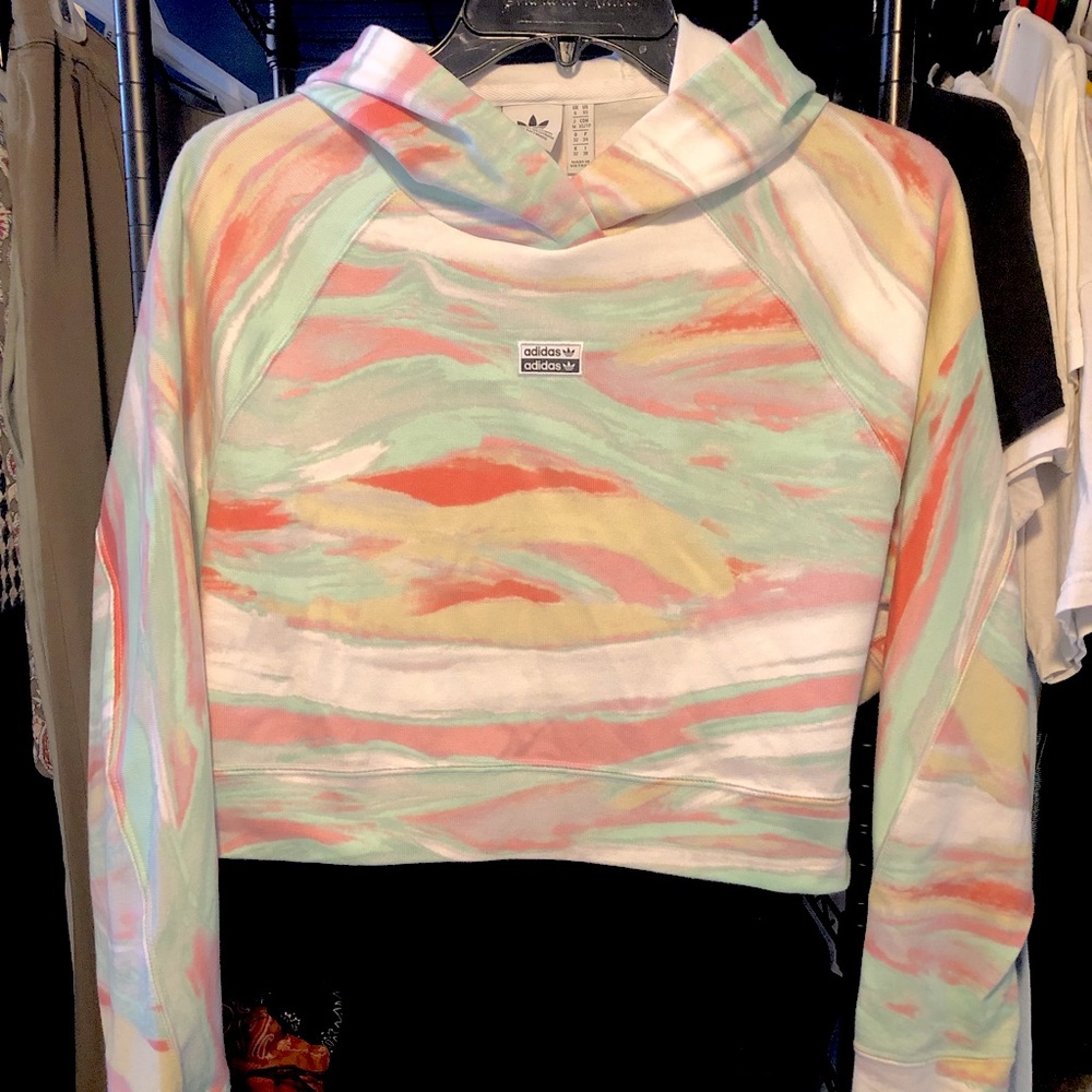 Cropped Adidas hoodie.